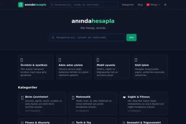 Anında Hesap