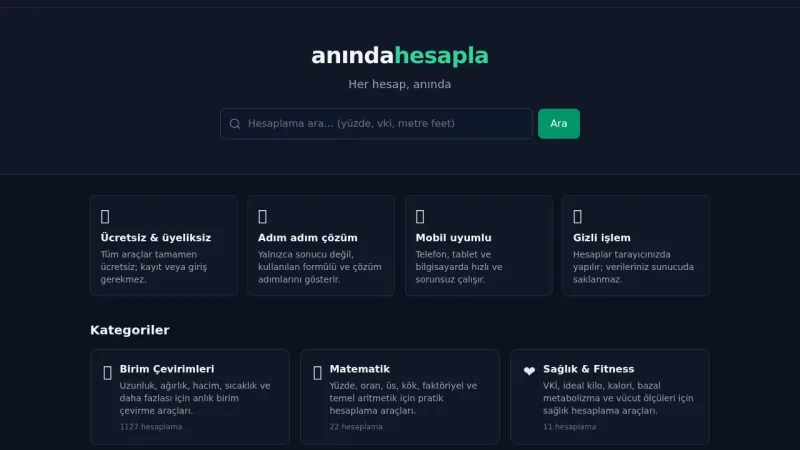Anında Hesap
